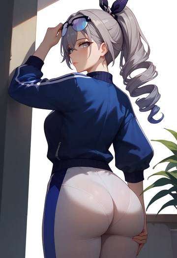 star rail,silver wolf,track suit,back, ass  - AI generated anime art